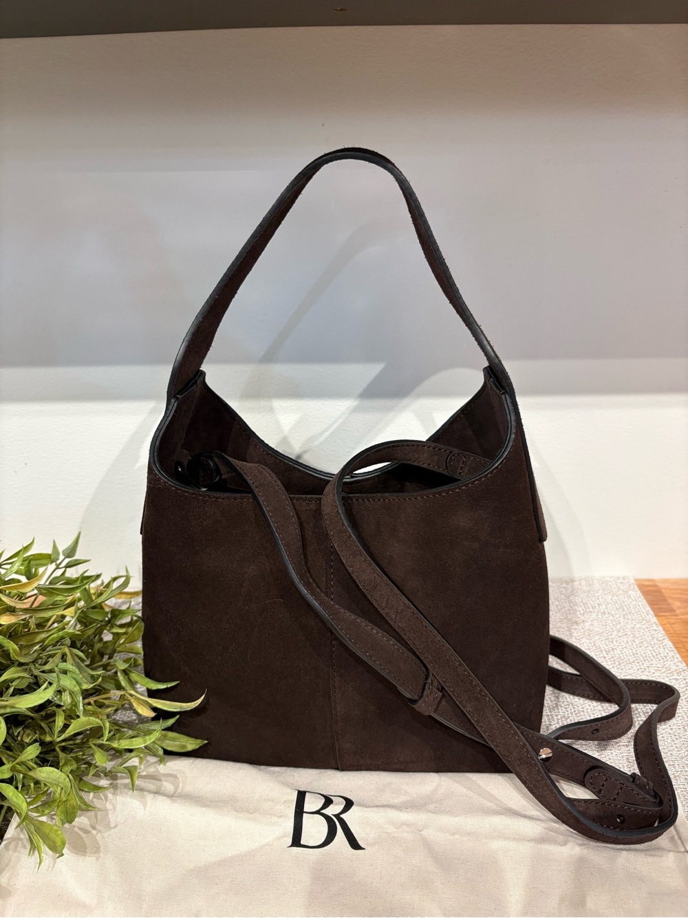 Banana Republic Mini Slouchy Vida Brown Suede Bag